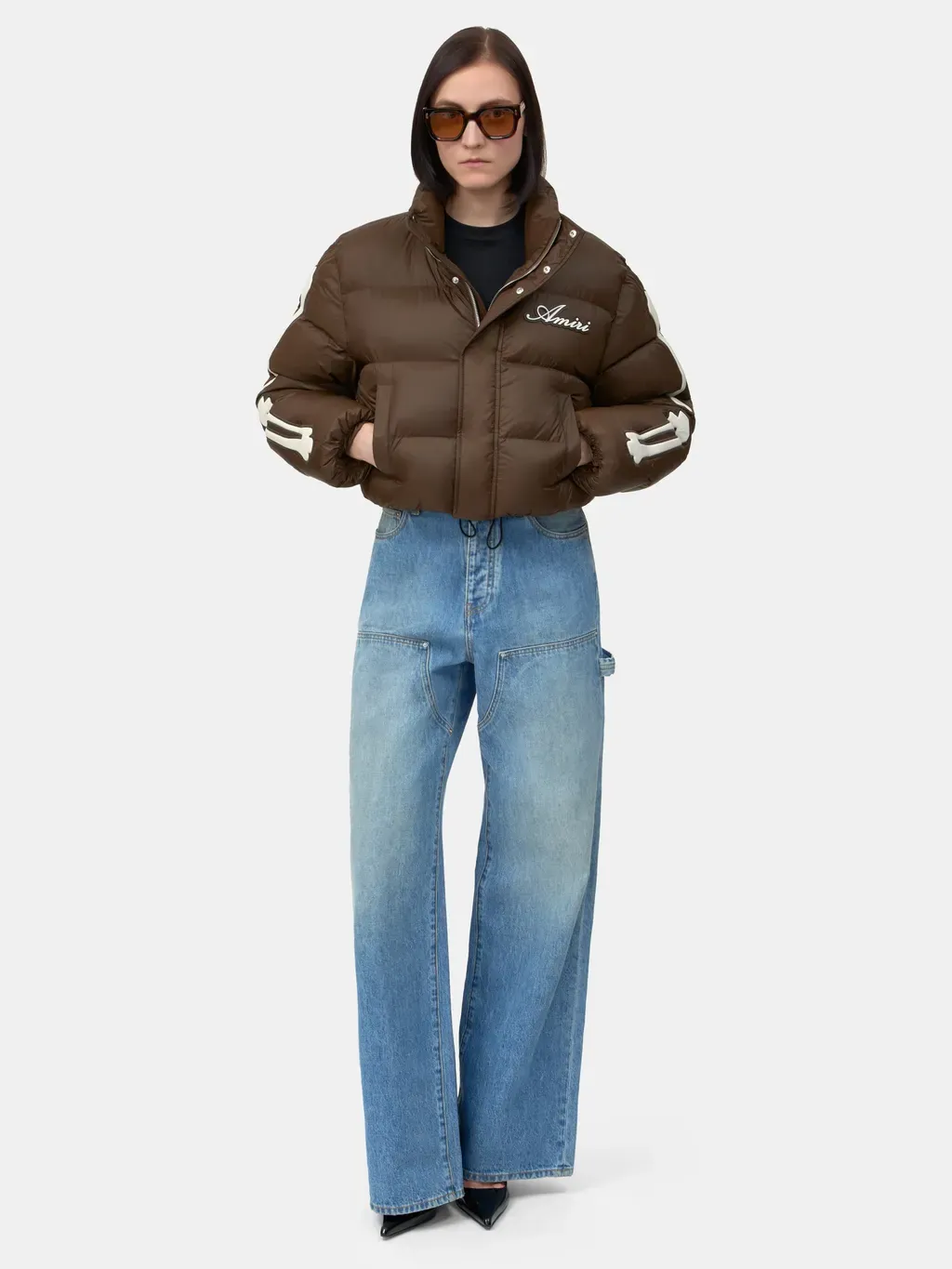 Women - Bones Cropped Down Jacket - Dark Brown