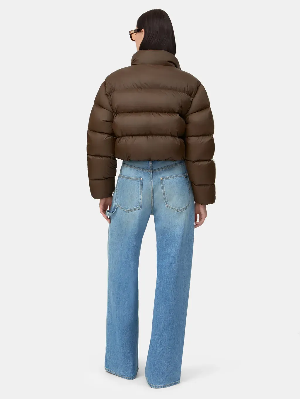 Women - Bones Cropped Down Jacket - Dark Brown