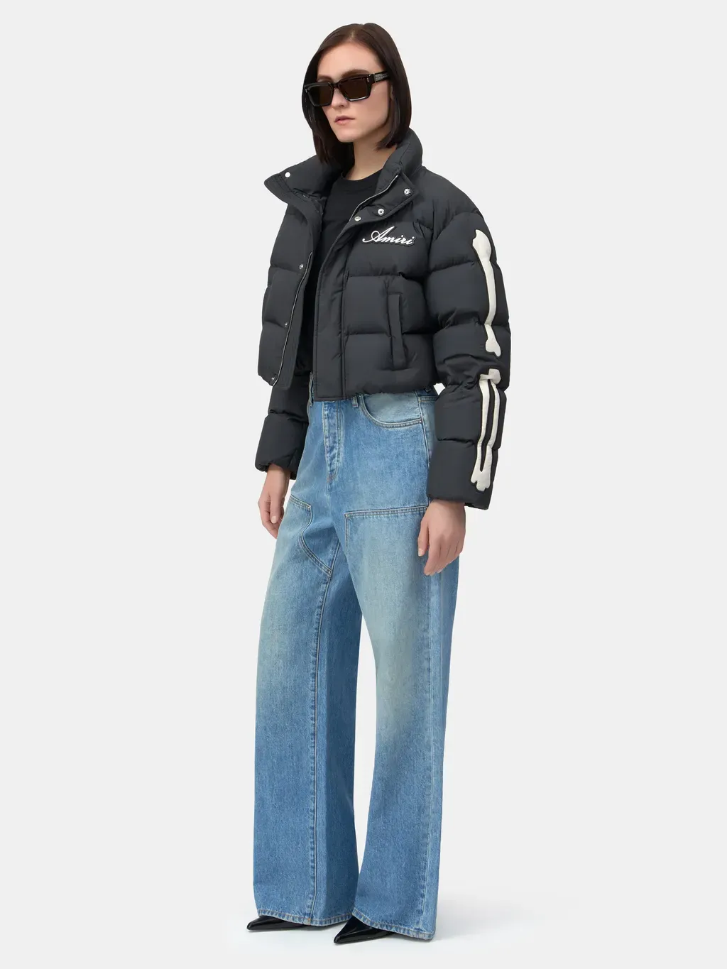 Women - Bones Cropped Down Jacket - Black