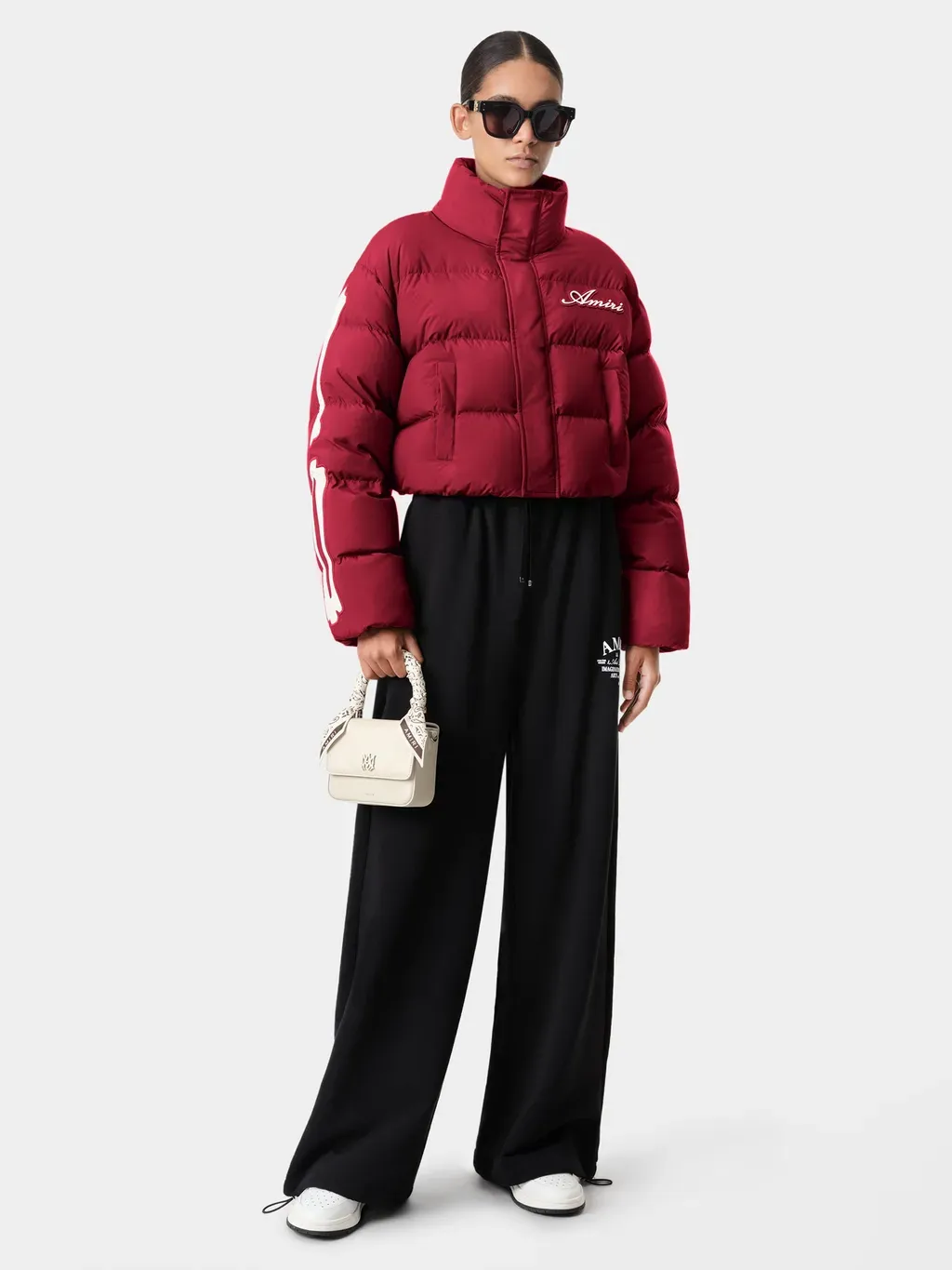 Women - Bones Cropped Down Jacket - Deep Red