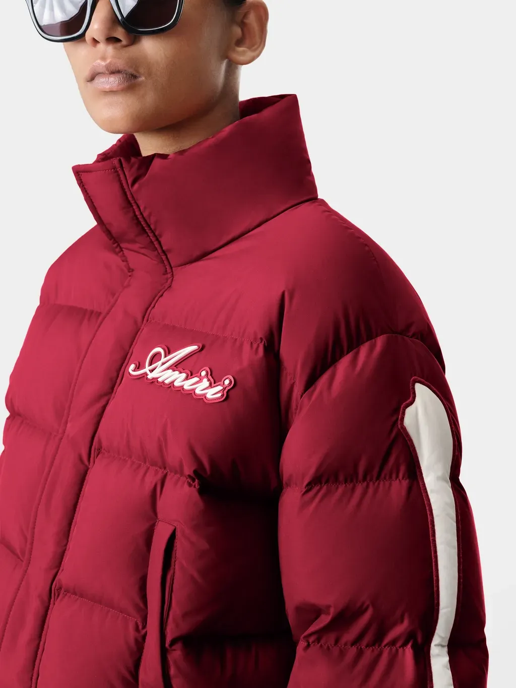 Women - Bones Cropped Down Jacket - Deep Red