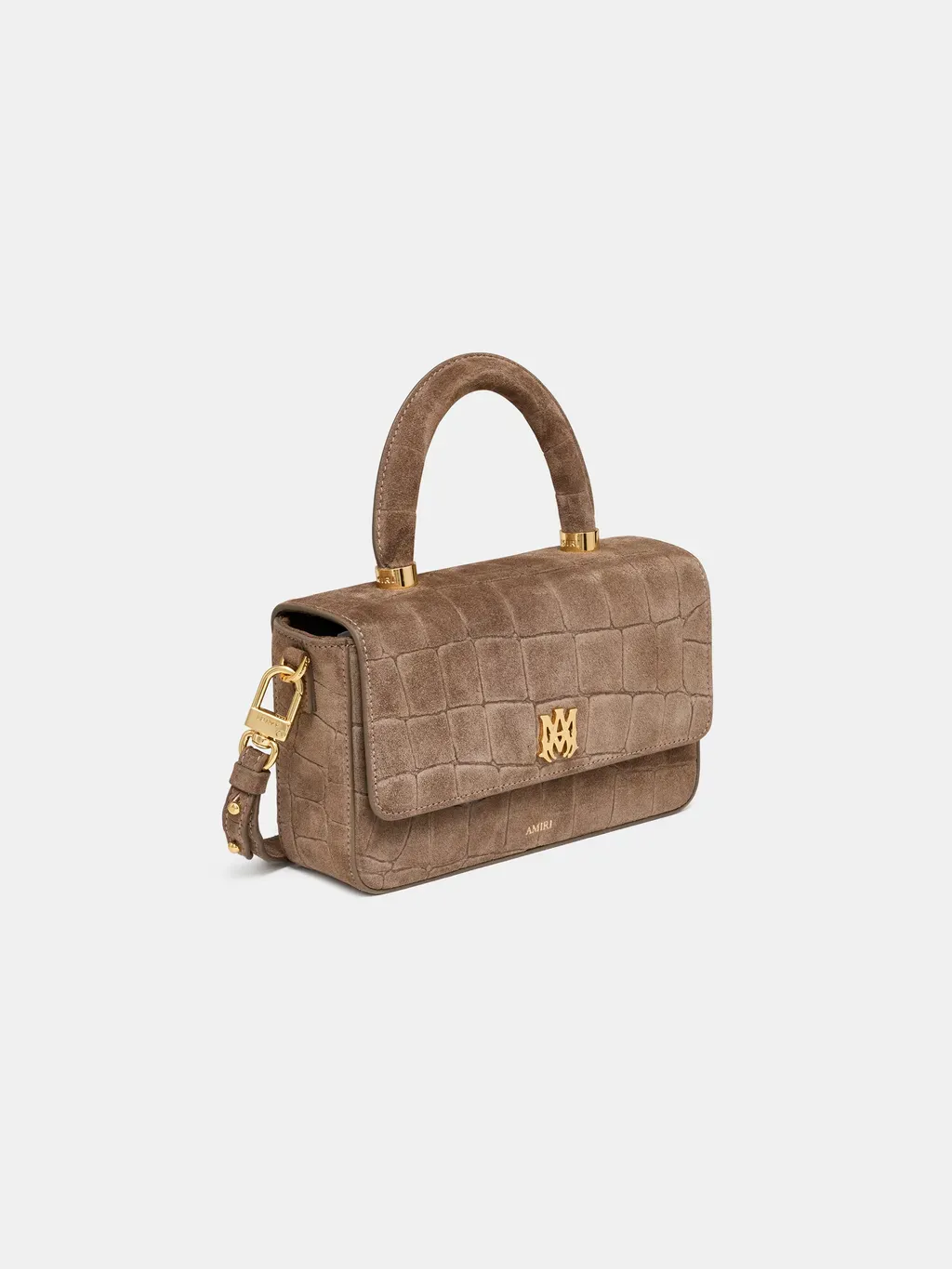 Women - Croc Suede Long Ma Bag - Dark Brown