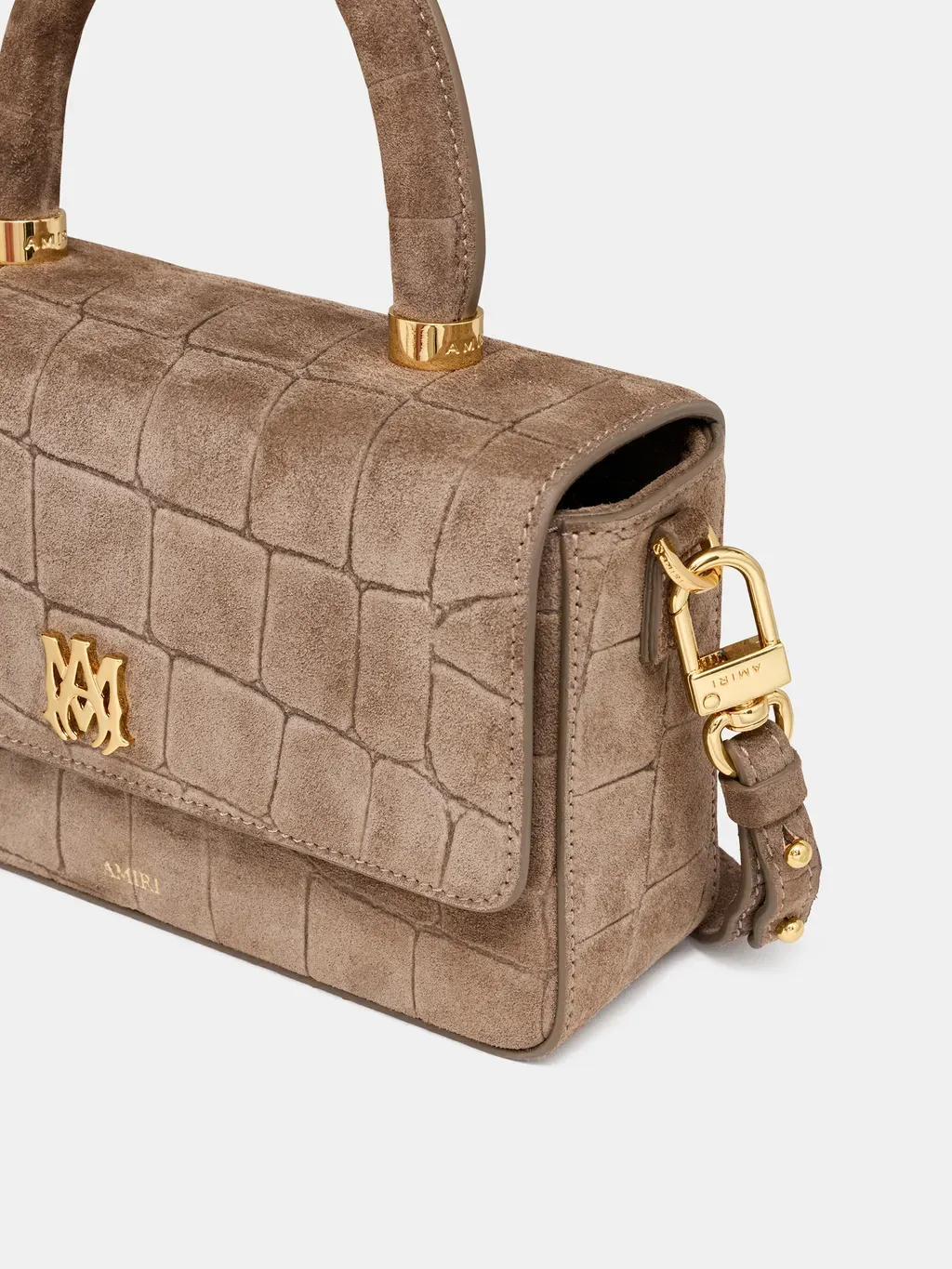 Women - Croc Suede Long Ma Bag - Dark Brown