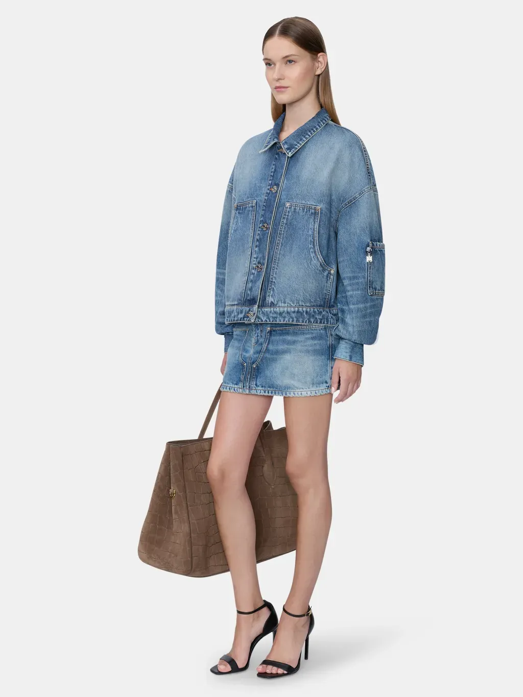 Women - Denim Carpenter Mini Skirt - Classic Antique Indigo