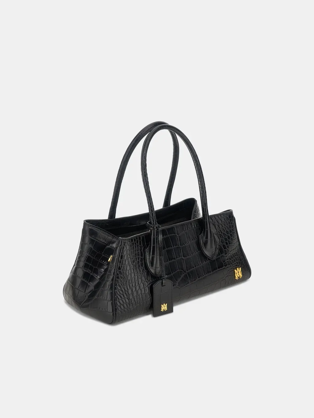 Women - Embossed Croc Honey 40 Shoulder - Black