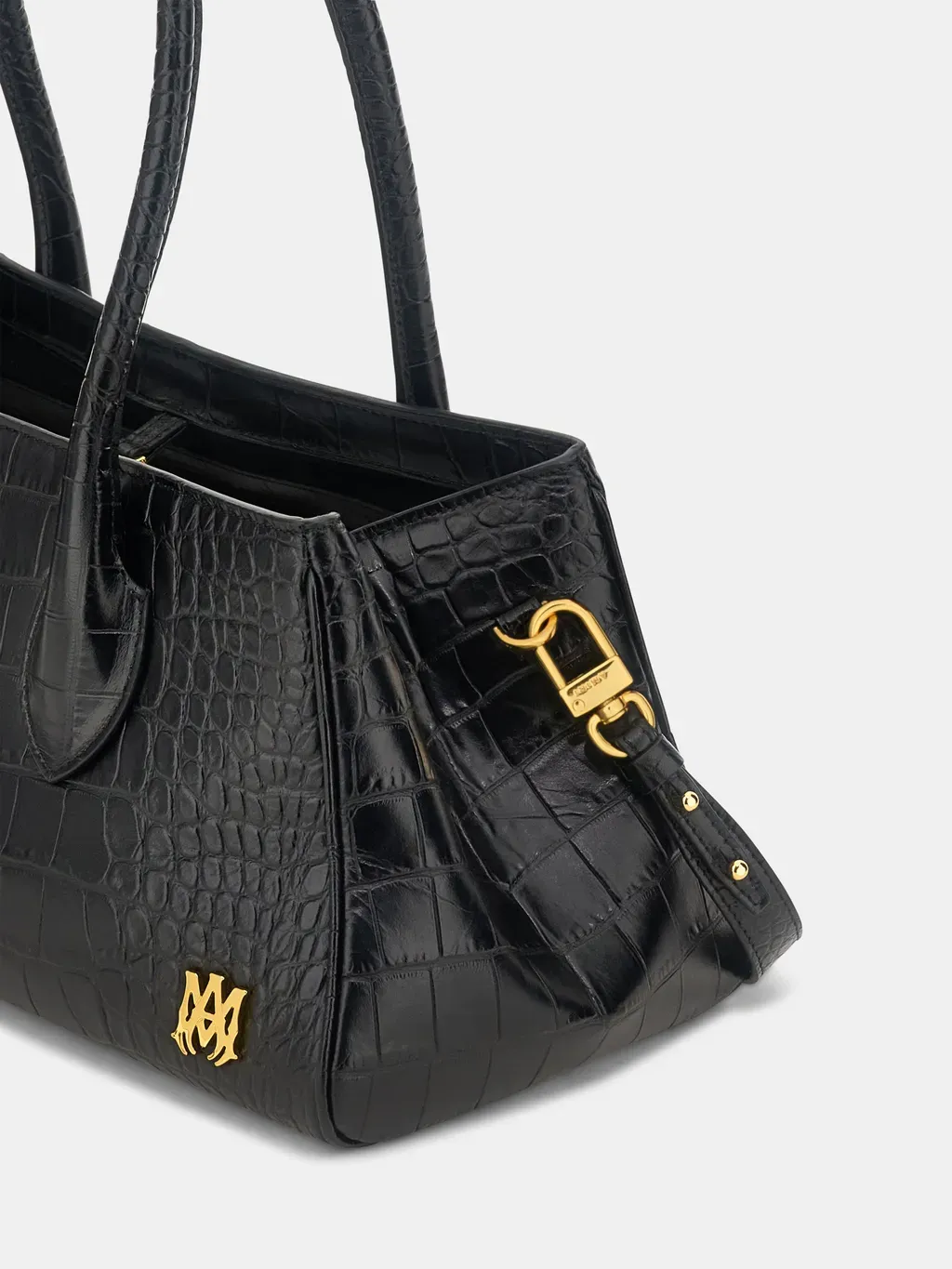 Women - Embossed Croc Honey 40 Shoulder - Black