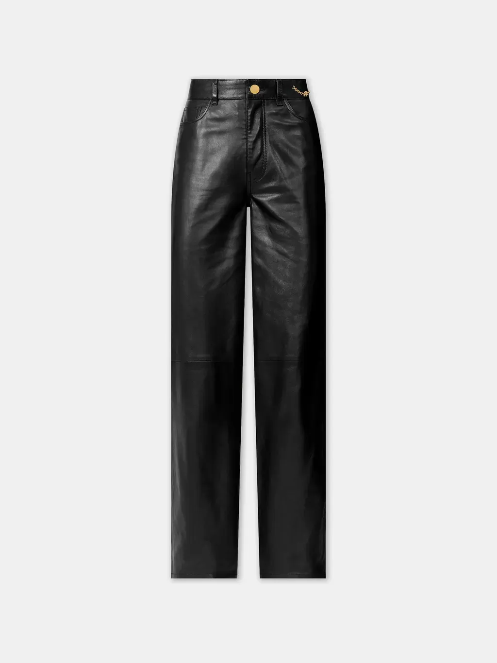 Women - Leather Straight Pant - Black