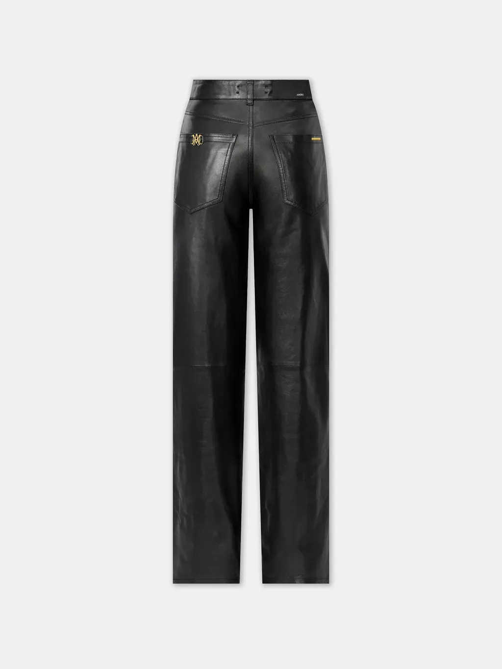 Women - Leather Straight Pant - Black