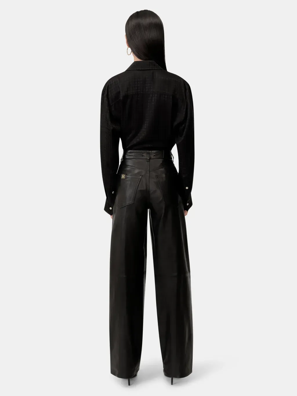 Women - Leather Straight Pant - Black