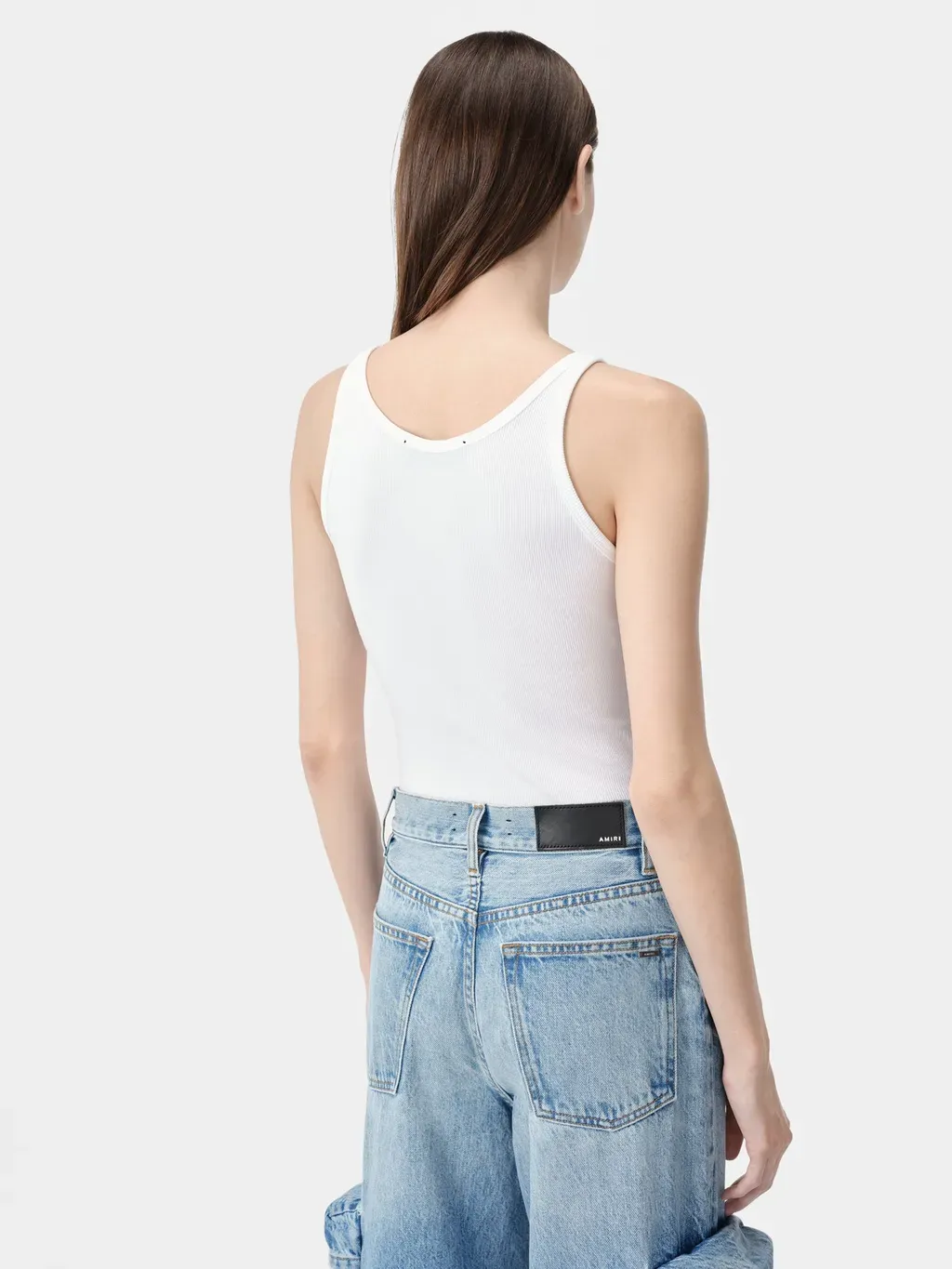 Women - Ma Embroidered Ribbed Tank - White