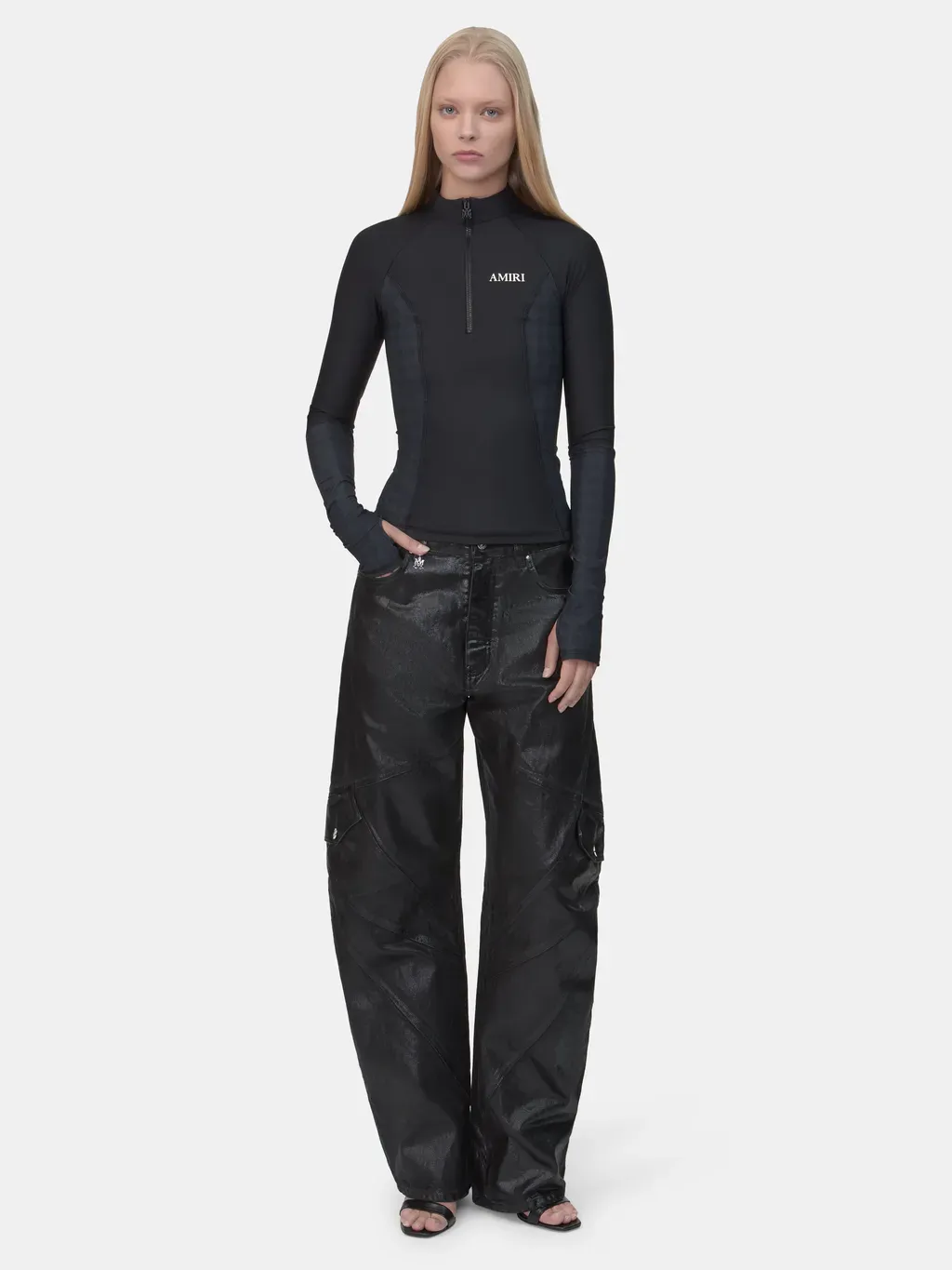 Women - Ma Quad Long Sleeve Zip Top - Black