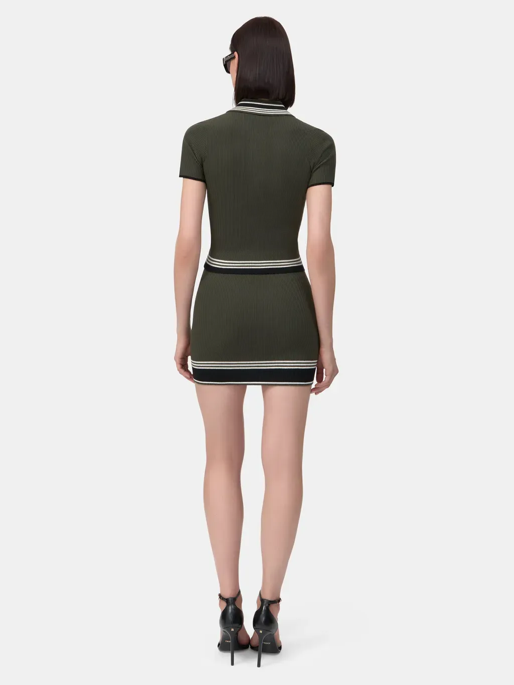 Women - Ma Stripe Mini Skirt - Dark Sage
