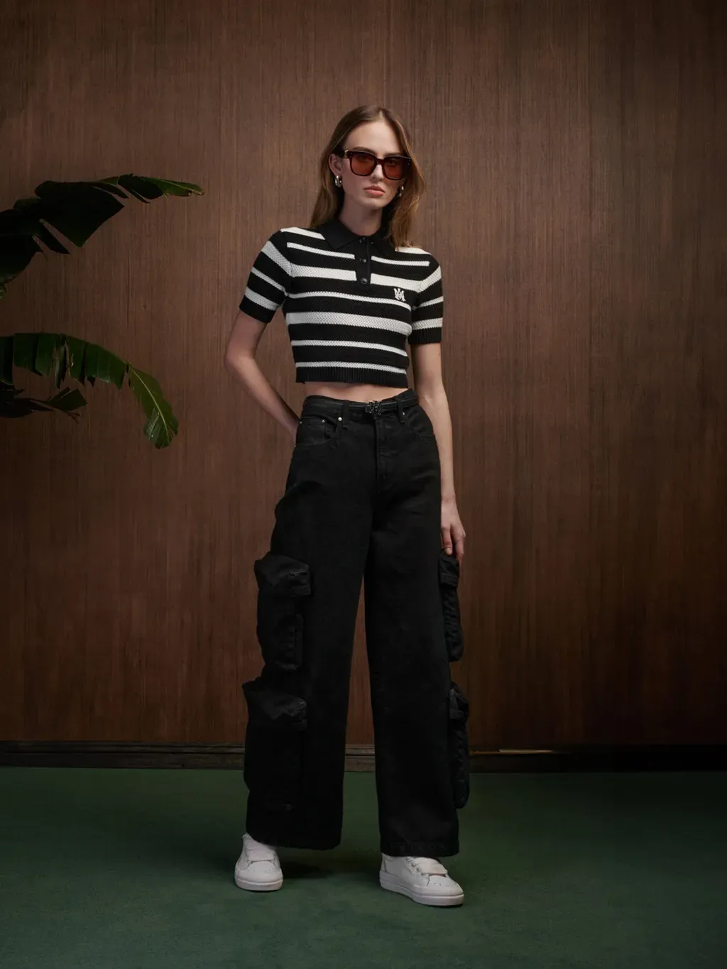 Women - Ma Striped Polo - Black