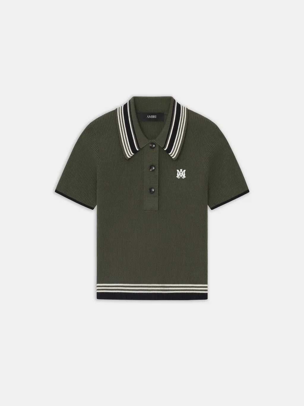 Women - Ma Stripe Polo - Dark Sage