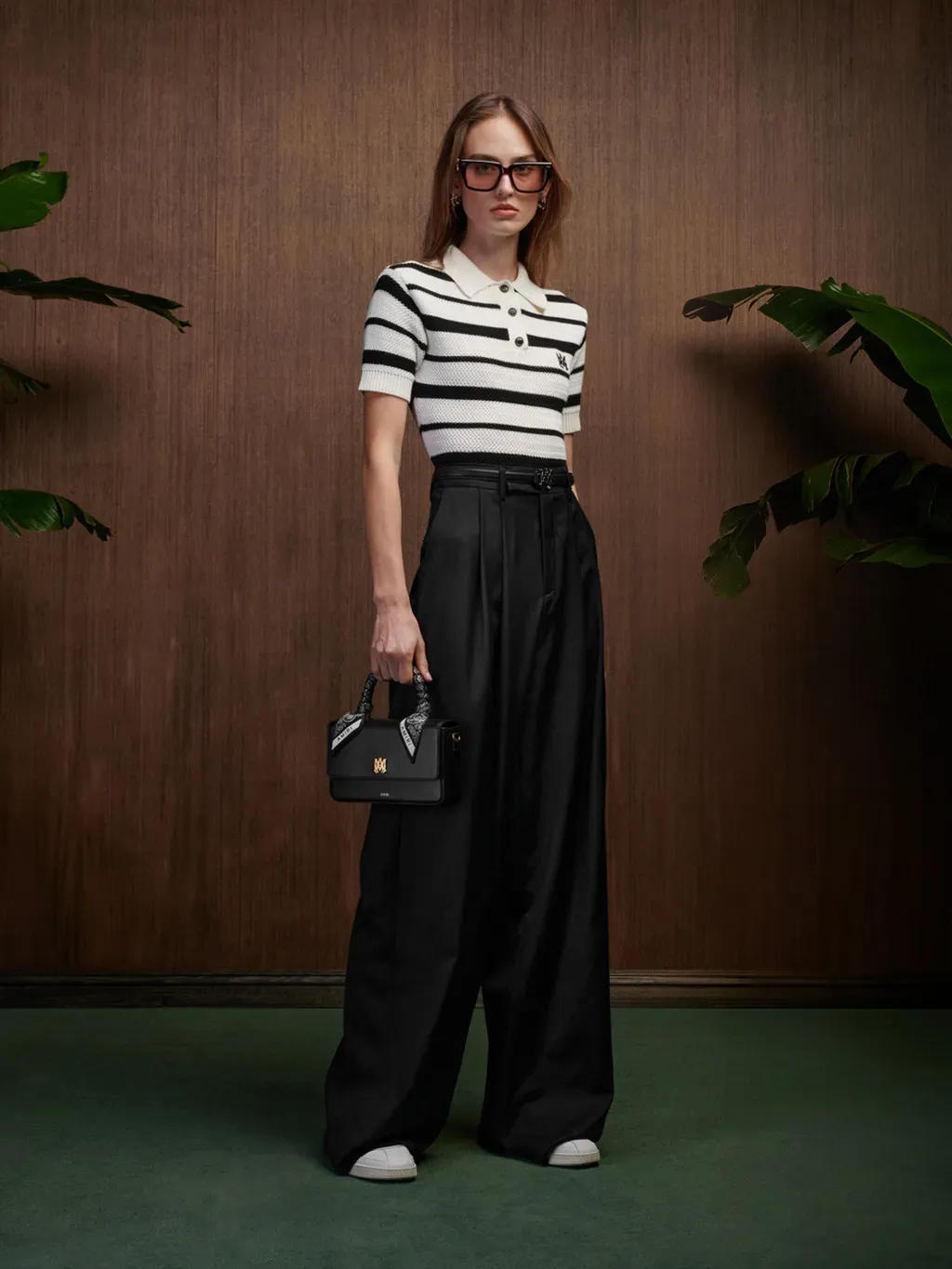 Women - Ma Striped Polo - Black Alabaster