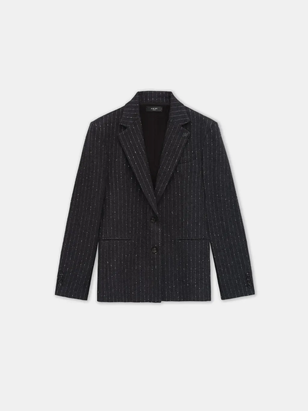 Women - Sequin Pinstripe Blazer - Dark Grey