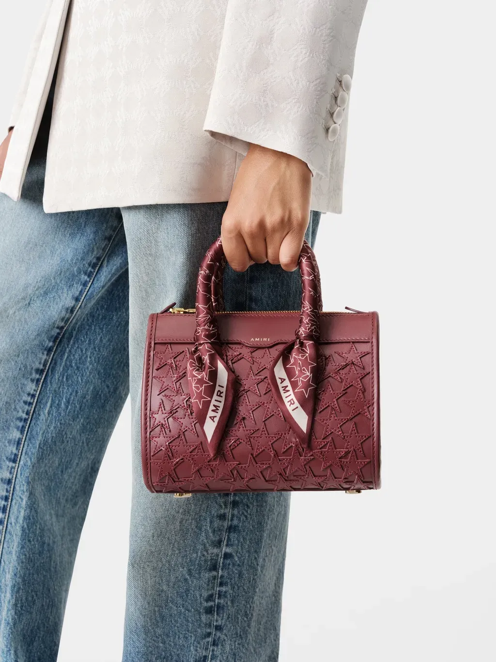 Women - Stars Micro Triangle Bag - Burgundy
