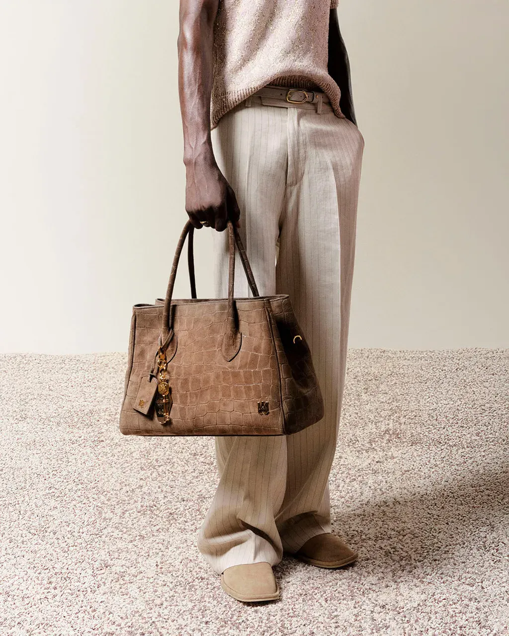 Women - Suede Croc Honey 40 Tote - Dark Brown