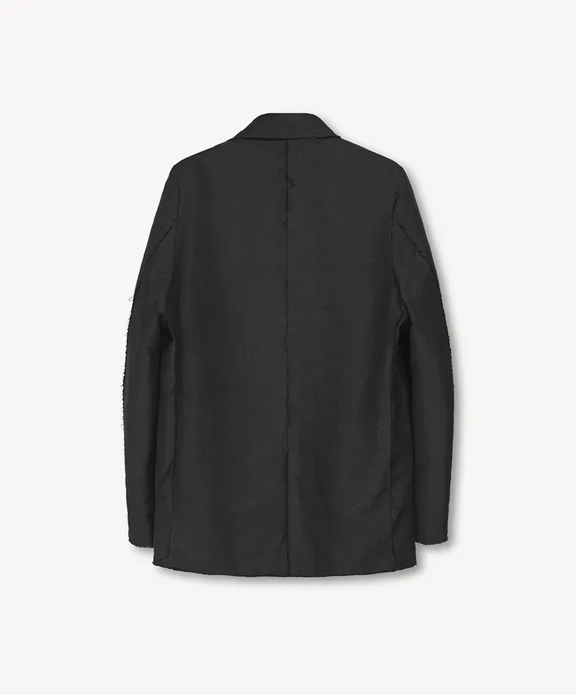 Luca Deconstructed Tailored Jacket In Wool & Linen