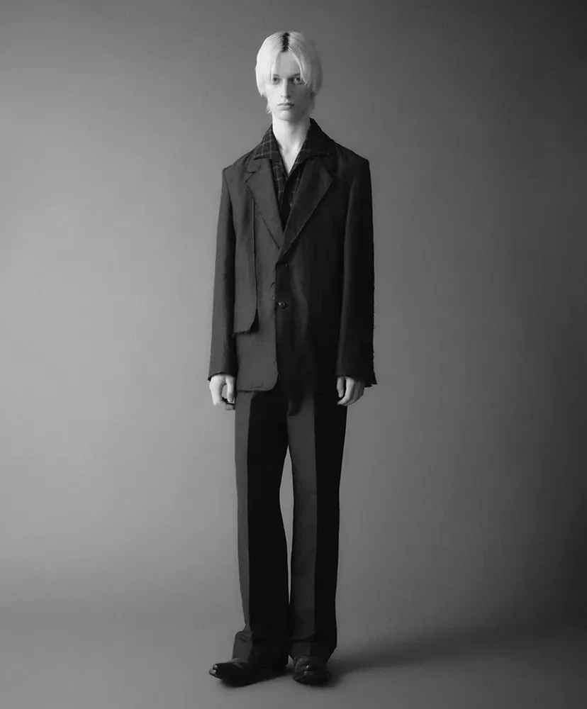 Luca Deconstructed Tailored Jacket In Wool & Linen