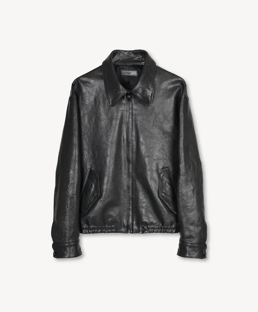 Weston Crinkled Leather Jacket In Goat Leather