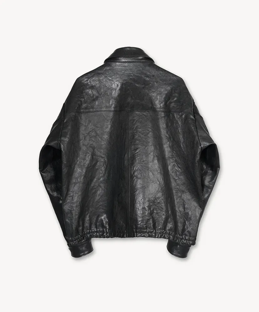 Weston Crinkled Leather Jacket In Goat Leather