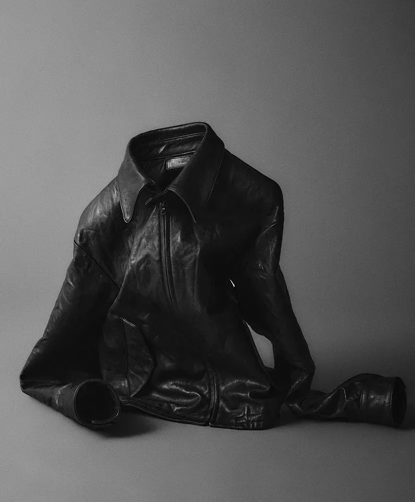 Weston Crinkled Leather Jacket In Goat Leather