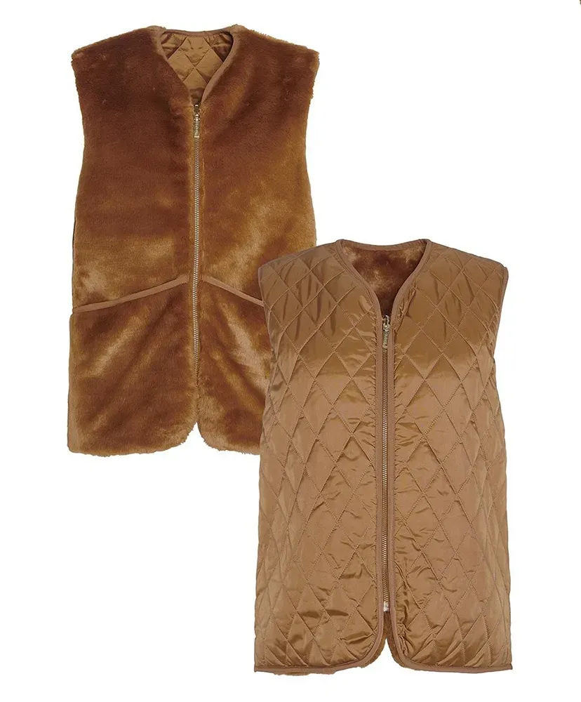 Quilting Fur Reversible Liner Vest