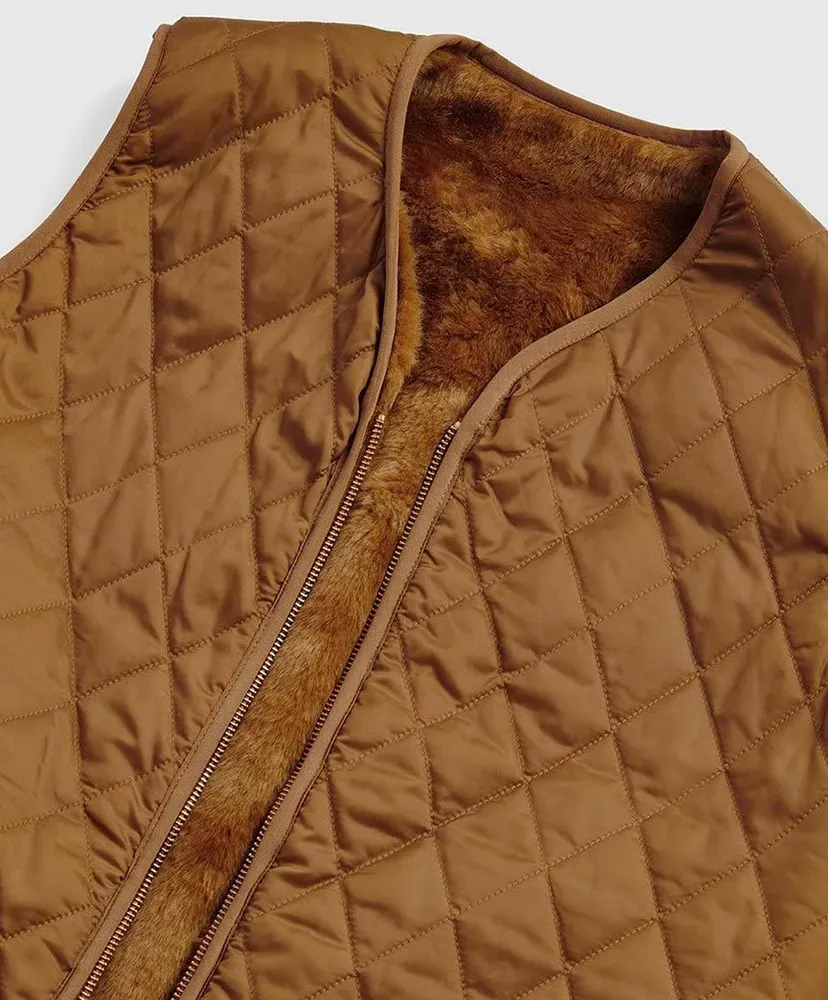 Quilting Fur Reversible Liner Vest