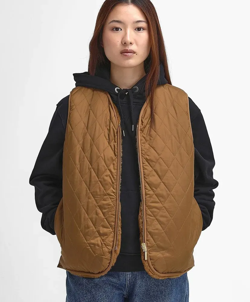 Quilting Fur Reversible Liner Vest