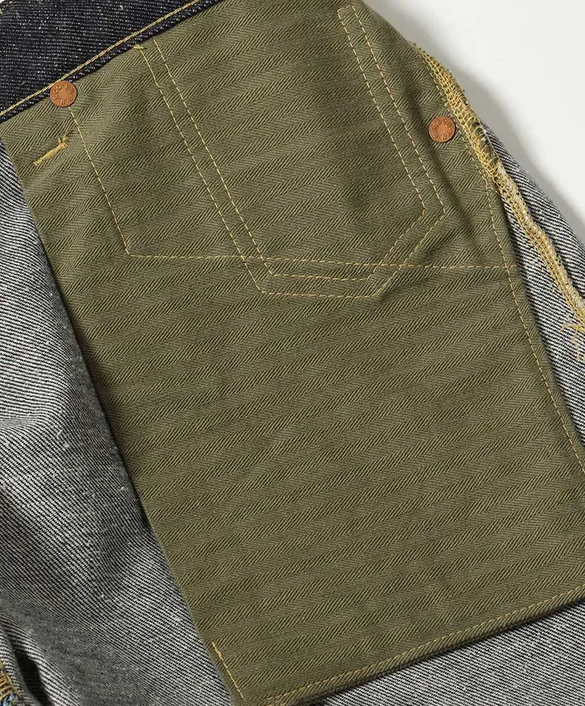 Recycled Waste Suvin Cotton Yarn 11.5Oz. Denim 5Pocket Wide Pants Wwⅱ Model