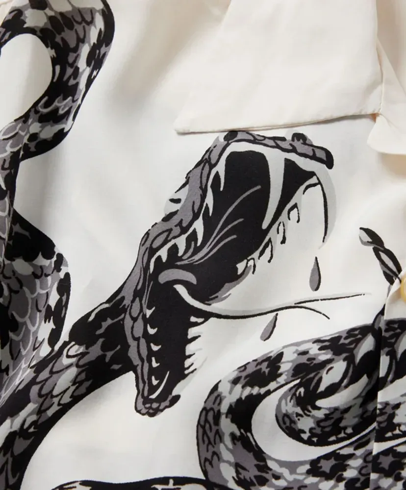 Monotone Rattle Snake Open Shirt