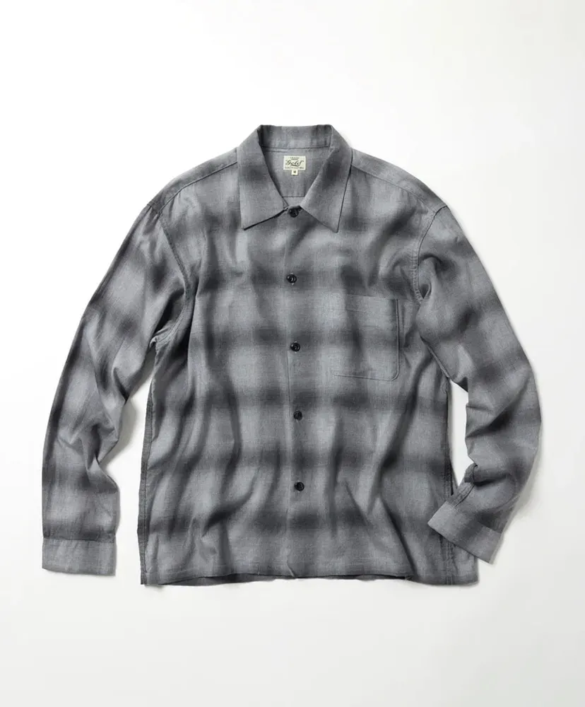 Cotton×Silk Nel Check Open Shirt