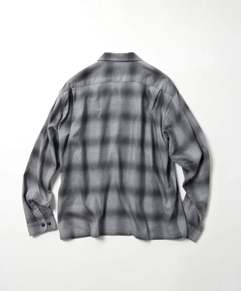Cotton×Silk Nel Check Open Shirt