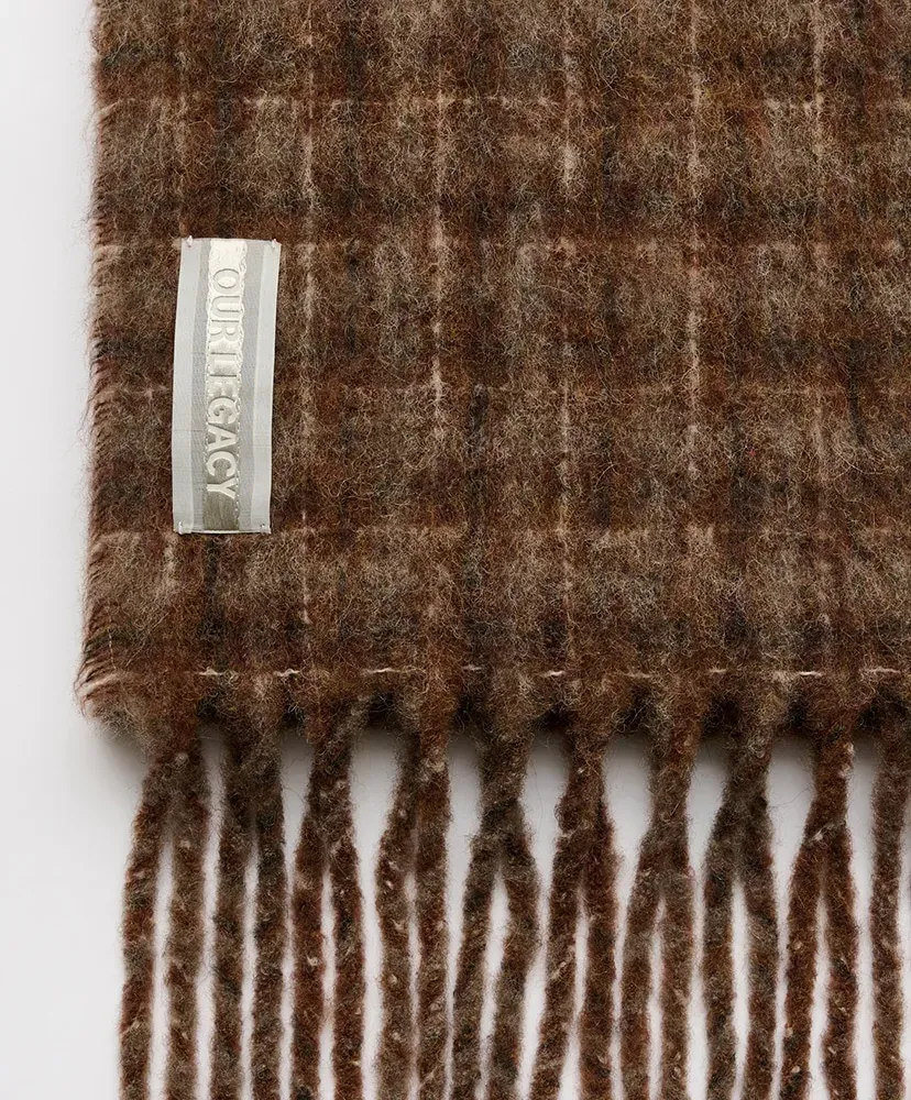 Estate Scarf - Dorf Check Fuzzy Alpaca