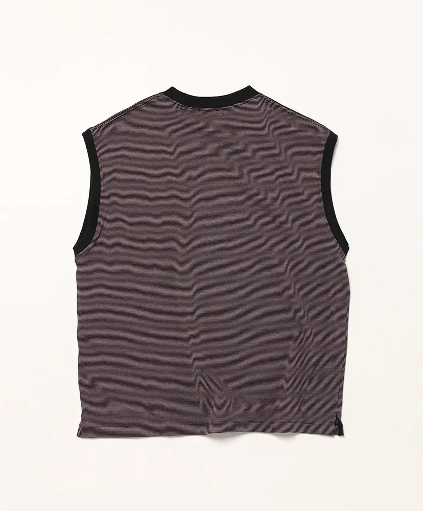 Narrow Border Nosleeve Tee Shirts