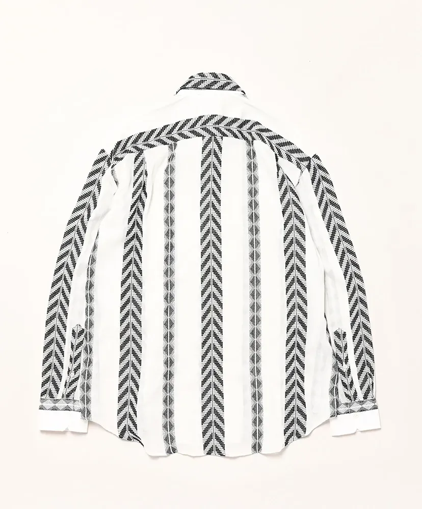 Ls598 Geometric Stripe Shirt