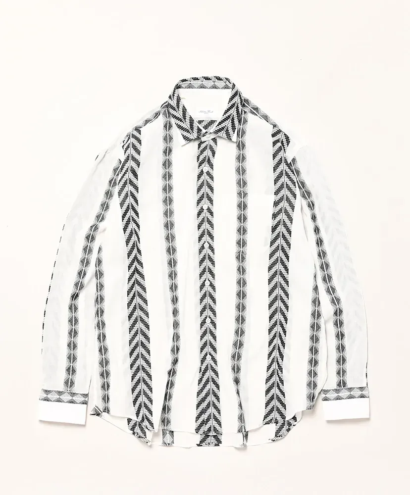 Ls598 Geometric Stripe Shirt