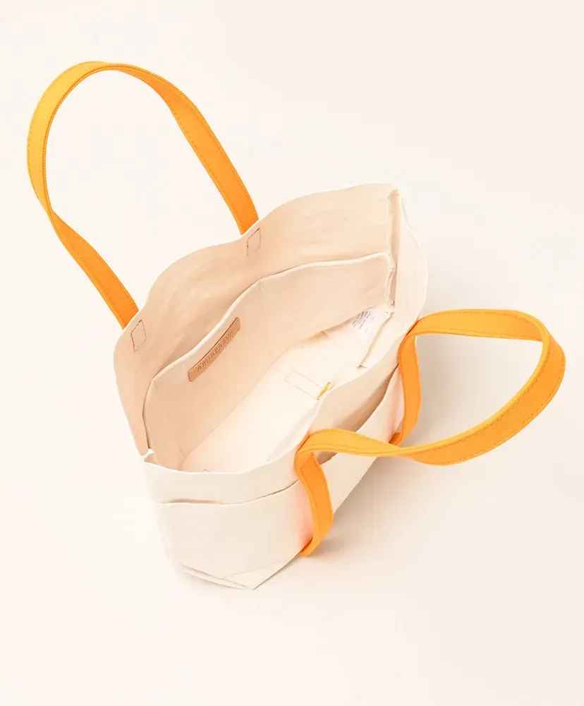 Washed Canvas 6Pockets Tote - 2Tone