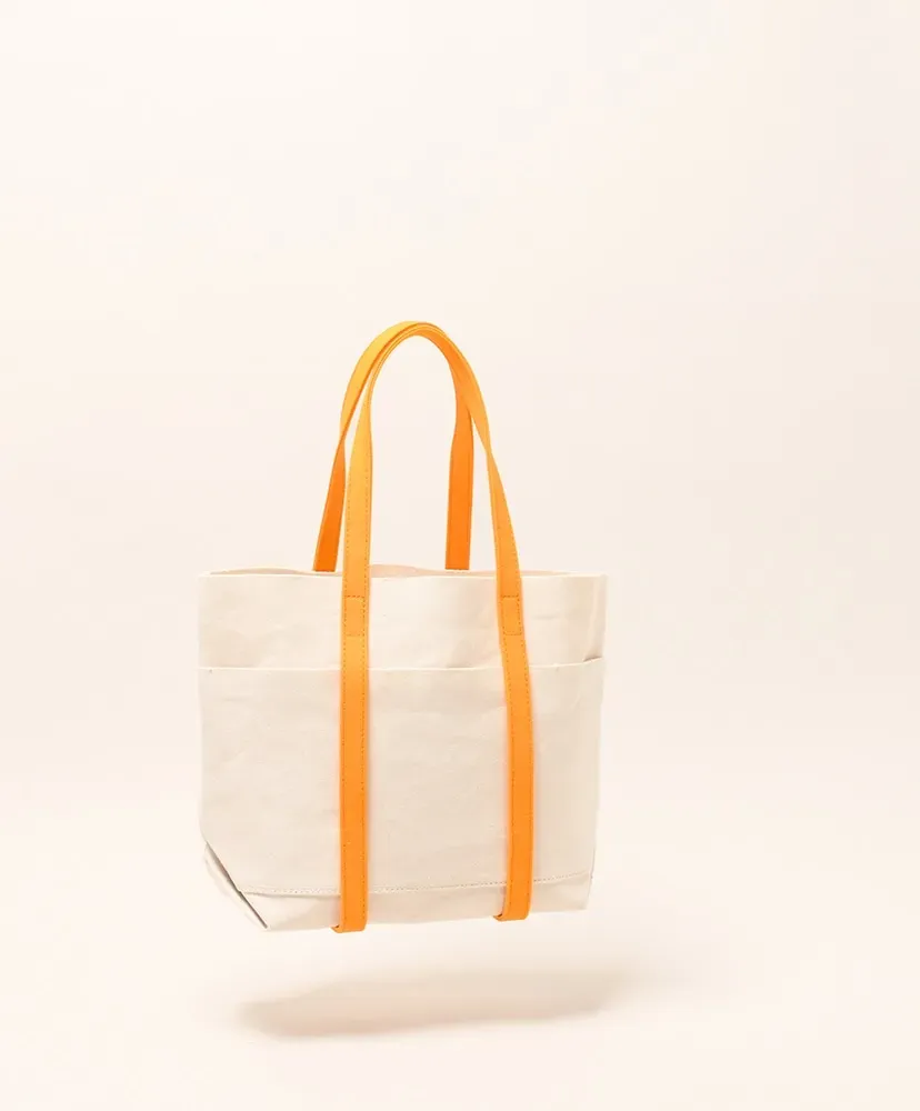 Washed Canvas 6Pockets Tote - 2Tone