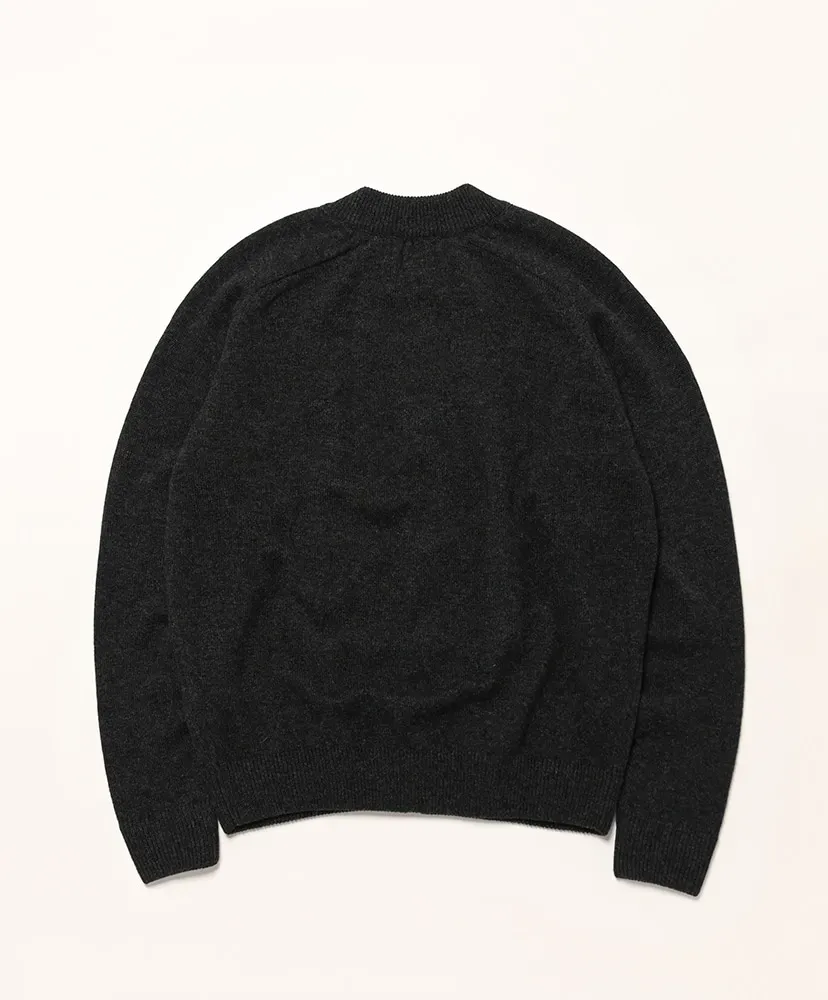Ckkt-039 Zip Crew Neck Cardigan - Wool