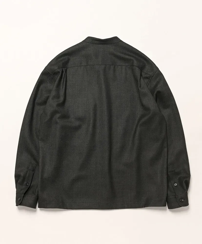 Cksh-023 Collarless Over Shirts - Wool