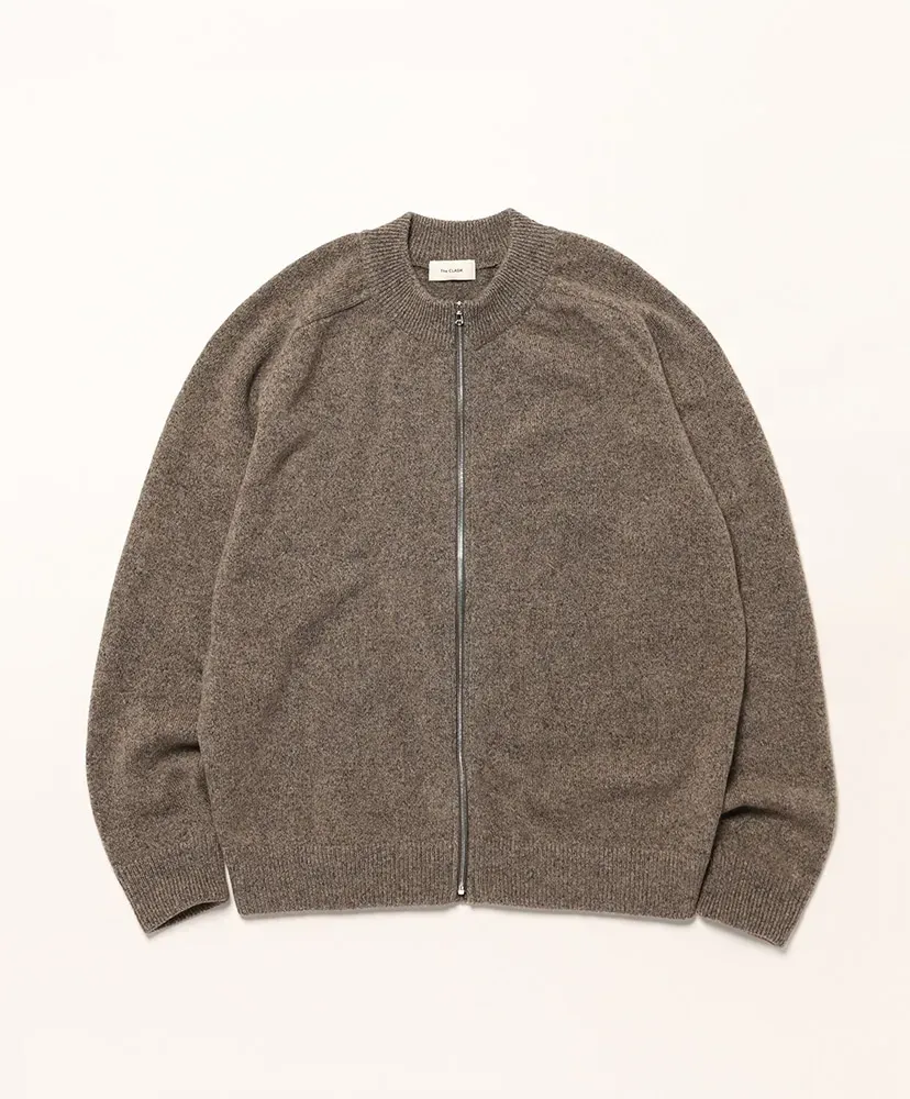 Ckkt-039 Zip Crew Neck Cardigan - Wool