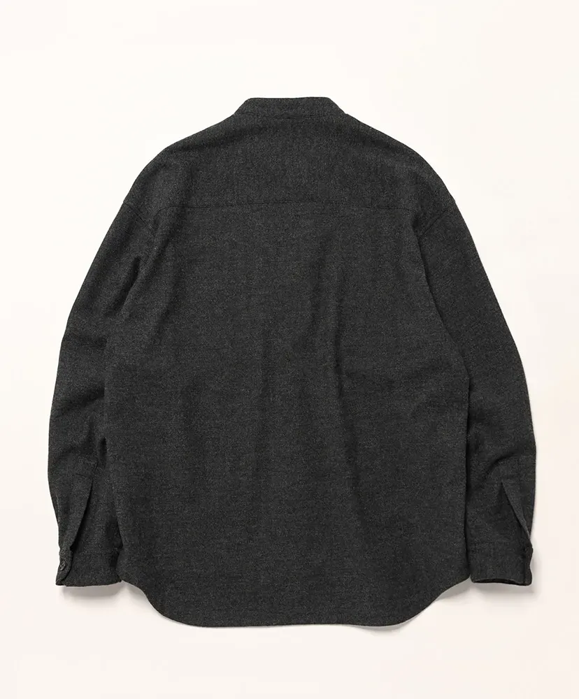 Cksh-025 Zip Collarless Shirts - Wool/Silk/Cashmere