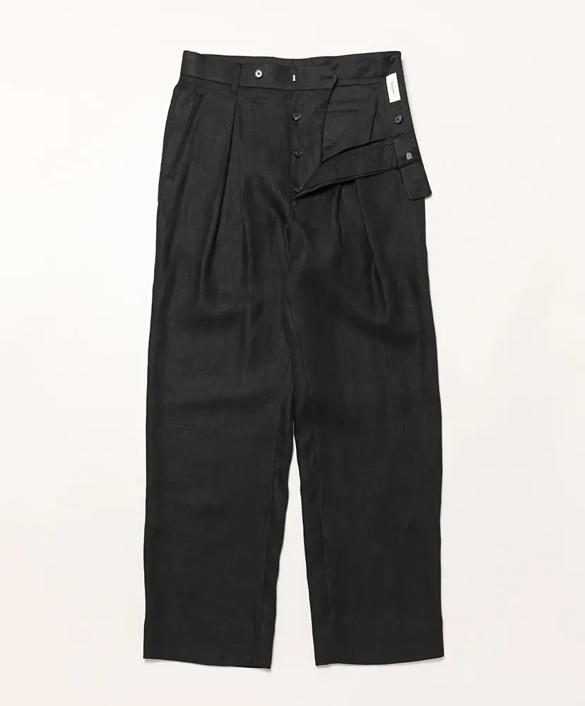 Cktr-170 Inverted Pleats Trouser - Linen Hemp