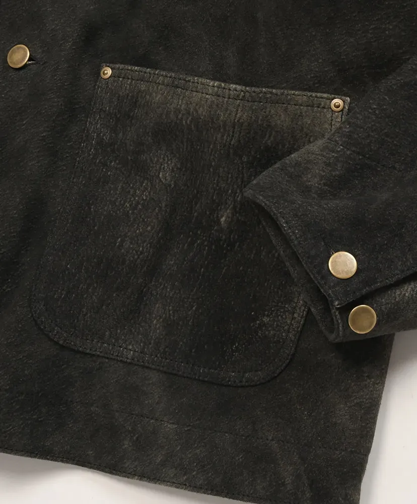 Leather Michigan Chore Coat - Goat Suede Antique Finish