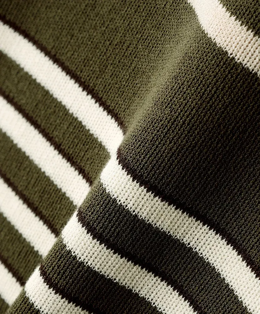 Crew Neck Stripe Knit Sweater -Cool Touch Organic Cotton-