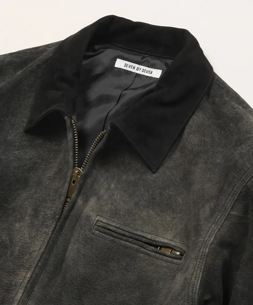 Leather Detroit Jacket - Goat Suede Antique Finish