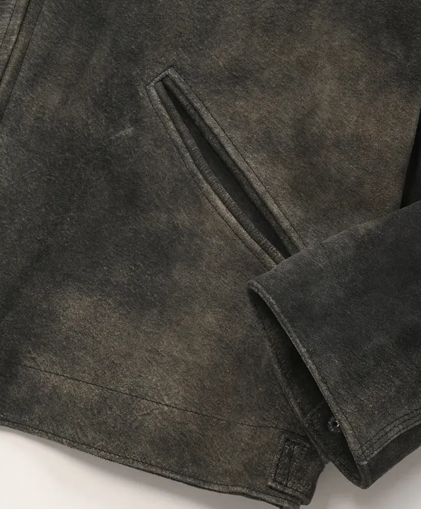 Leather Detroit Jacket - Goat Suede Antique Finish