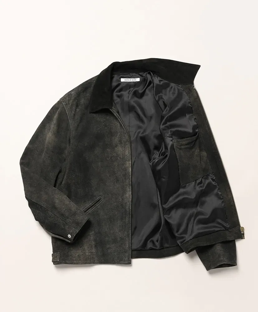 Leather Detroit Jacket - Goat Suede Antique Finish